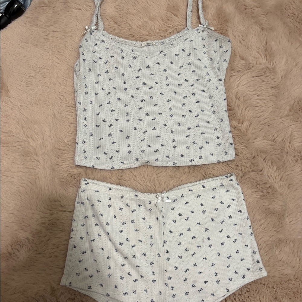Garage White and Blue Patterned Pajama Set